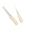 Punzón de Aguja Antiguo para Reparación de Zapatos, Punzón con Mango de Madera, Herramienta Punzón para Zapatos de Cuero, Perforación y Reparación de Zapatos Hecho a Mano, Aguja de Punzón Recta Extra Fina