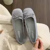 Zapatos planos de gamuza roja para mujer, nuevo modelo de primavera, corte bajo, estilo ballet de hada retro suave