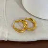 Nuevos Pendientes de Aro Metálicos Irregulares Esmerilados Cepillados Estilo Coreano Ins Retro Simples de Trabajo Pesado Nicho con Sensación de Alta Gama
