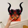 Nuevo Sombrero de Halloween: Diadema de Felpa Cabeza de Fantasma de Calabaza, Diseño Único y Exquisito, Disfraz de Cosplay, Accesorio Divertido para el Cabello para Mujeres