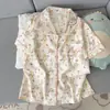 Pijama Ovzf Genuíno de Algodão Nuvem para Mulheres, Conjunto de Duas Peças com Manga Curta e Calça Longa, Novo Estilo Primavera e Outono, Pode Ser Usado Fora de Casa, Roupa de Casa Estampada