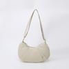 Bolsa de Tela Suave Plisada Bolso Cruzado para Mujer Bolso Dumpling Gran Capacidad Bolso de Clase para Estudiante Bolso de Tela Simple Bolso General Bolso de Hombro