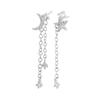Pendientes asimétricos Xingyue, elegantes pendientes de diamantes con destellos de celebridades de Internet, pendientes largos con borlas, nueva moda para mujer