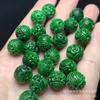 Imitação de jadeíta seca verde dragon ball 12mm palinse contas soltas contas atacado diy esculpido dragon ball pulseira colar brincos antigos