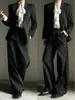 Elegante Blazer Largo Rayado de Fábrica con Solapas de Muesca para Hombres y Mujeres, Abrigo de Traje de Moda para la Temporada de Primavera