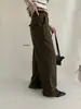 JUICE2026 Otoño Estilo Retro Coreano Bolsillo Grande Pantalones Casuales Rectos Elegantes para Mujer 260288 (con cinturón)
