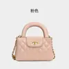Bolso de mano de moda, estilo nuevo, lujo ligero, diseño de nicho, sensación de alta gama, con patrón de diamantes, estilo francés, rosa, bolso cruzado para mujer