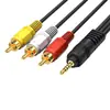 Cabo AV de 3,5 mm para um para três linha 3RCA linha de vídeo caixa conversora de TV linha de áudio linha RCA linha de áudio e vídeo