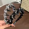 Diadema de Pedrería Estilo Coreano Accesorios para el Cabello para Mujeres Parte Superior Alta de Calavera Estilo de Lujo Ligero Diadema Elegante Sensación de Alta Gama Diadema Envuelta en Malla