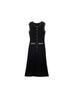 Elegante Francés Transfronterizo Sin Mangas Cuello Redondo Adornado con Perlas Falda Larga de Punto Verano Nuevo Vestido Simple de Alta Gama