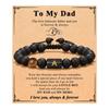 Pulsera Amazon Explosiones Obsidiana Imitación Escarchada Simple 26 Letras Inglesas Pulsera de Cuentas Regalo Día del Padre