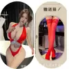 Nuevo Traje de Baño de Una Pieza con Abertura Alta Letras Bikini Transparente Mallas Lencería Sexy de Tres Puntos