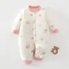 Macacão Espesso para Bebê Outono e Inverno Roupas para Recém-Nascidos Algodão Puro Acolchoado Quente para Sair Macacão Roupas de Engatinhar Inverno