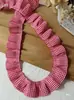 Acessórios com Renda, Renda Franzida Xadrez Vermelho, Bainha de Saia DIY, Borda de Punho, Material Pregueado