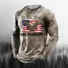 Suporta Dropshipping Multiplataforma, Vendas Diretas do Fabricante, Nova Camiseta Masculina de Manga Longa com Estampa Digital Estilo Europeu e Americano Transfronteiriça