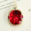 Collar Colgante de Cristal Rojo Rubí Sintético Paloma Roja Recomendado por Ai Yu Cross-Border Xiaohongshu S4092413