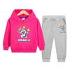 Meninos e Meninas Esporte Terno Primavera e Outono Novo 2022 Outono Moda Crianças com Capuz Calça Moletom Casual Conjunto de Duas Peças