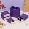 Caja de joyería azul y rosa al por mayor, para collares, pendientes, anillos, joyas, regalo, embalaje.