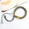 Pulseira Estilo Xizang com Mantra de Seis Palavras, Fio Vermelho, Fio de Algodão Torcido à Mão, Sino, Corda de Pendurar Thangka Tecida à Mão Estilo Xizang para Homens e Mulheres