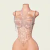 Europa y Estados Unidos chaleco de mujer transfronterizo moda joya con cuentas cuello de sujetador top cadena corporal con cuentas cadena en el pecho
