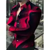 Camisa casual masculina de manga comprida, tamanho plus, estilo europeu e americano, para atividades ao ar livre, camisa masculina estampada casual com gola virada, estilo transfronteiriço