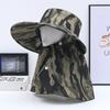 Sombrero de camuflaje para primavera y verano para hombres y mujeres, estilo coreano, protector solar, mascarilla, sombrero para recoger té, sombrero de ciclismo, chal.