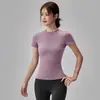 Ropa de Entrenamiento de Pilates de Verano Delgada de Alta Elasticidad de Secado Rápido Nuevo Traje Deportivo de Manga Corta para Mujer Camiseta de Yoga Top Deportivo