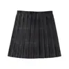 Traje Chica Picante Mujercitas Ajustado Largo Manga Corta Camisa de Cintura Verano Cuadros Falda Plisada Falda Jk