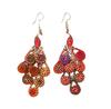 Pendientes especiales de línea colorida de estilo étnico de pavo real para mujer, con diamantes de imitación, retro, personalidad, combinables con todo, pendientes de gota de agua, pendientes de viaje de Yunnan