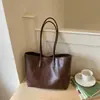 Bolsa Tote Grande Capacidade Estilo Coreano Moda Verão 2026 Nova Simples Casual Cor Sólida Trabalho Deslocamento Bolsa de Ombro Único Tendência