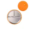 Amazon Taza de Succión de Silicona Platino Acero Inoxidable 304 Plato de Cena Traje Alimentación Infantil Traje de Vajilla de Silicona