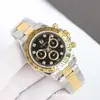 Relógio Mecânico Automático Daytona Três Mostradores Seis Ponteiros para Homens com Pulseira de Aço, Relógio Multifuncional com Pulseira de Borracha, Daytona Panda Luminoso