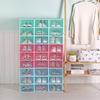 Caja de zapatos de plástico apilable para hombres y mujeres, caja de almacenamiento de zapatos de plástico con cajón abatible, caja de zapatos