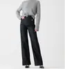 Amazon Ropa de Mujer Transfronteriza 2024 Pierna Ancha Tallas Grandes Casuales Jeans Lavados con Botones de Campana para Mujer, Cintura Alta y Adelgazantes