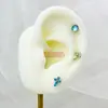Pendientes de Aleación de Titanio F136 Pequeños Cristales de Azúcar Cruz Interna Clavo para Hueso del Oído Clavo para Labio Joyería para Piercing Corporal de Titanio G23