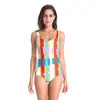 2026 Nuevo Traje de Baño de una Pieza Estampado Sexy Europeo y Americano Ajustado Traje de Baño para Aguas Termales Traje de Baño para Vacaciones en la Costa Playa