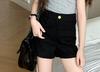 Calça Feminina Verão 2024 Novos Shorts Elásticos Cintura Alta Elástica Emagrecedor Slim-Fit Gola Alta Camiseta Elegante de Manga Curta