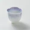 Taza de Té Cerámica con Forma de Pétalo y Esmalte Cristalino Degradado, Base Alta y Boca Amplia, Taza Maestra de Alto Valor Estético, Regalo para Otros