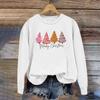 Popular transfronterizo 3D digital nuevo color navideño 2024 estampado para mujer cuello redondo abrigo moda moderna manga larga baño