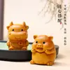 Versión Q Lindos Doce Animales del Zodiaco Pieza de Mano Madera Maciza Madera de Tuya Talla de Madera Animal Portátil Pequeño Adorno Wenwan de Mano
