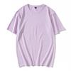 190g 40 piezas Seda de hielo Algodón puro camiseta de manga corta de alta gama acanalada cuello redondo color sólido para hombre y mujer camiseta holgada personalizada