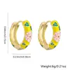Estilo Chino Retro Hebilla de Oreja Circular Aro de Oreja Flor de Color Goteo de Aceite Nuevos Pendientes Chinos Pendientes del Sudeste Asiático Mujeres Venta al por Mayor