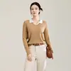 2613704-14 Suéter de Tricô com Ponto Trançado Tridimensional de 14 Pontos, casual e descontraído, estilo old money, estilo universitário, design falso de duas peças, coleção de outono feminina