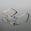 2022 nuevo estilo metal diamante anti-luz azul gafas de lectura damas moda elegante ligeras gafas de lectura tiemblan con el mismo estilo