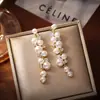 Pendientes Largos de Perlas Vintage Europeos y Americanos de Alta Resistencia, Elegantes y con Estilo, Pendientes Audaces y Grandiosos para Mujer, con Diseño Único