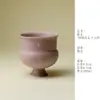 Caneca de Chá Grande de Cerâmica Criativa Feita à Mão com Esmalte Roxo e Detalhes em Ouro, Caneca de Mão com Pé Alto, Caneca Roxa de Grande Capacidade Queimada em Forno