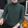 Camiseta de hombre de comercio exterior para liquidación, con picazón de fugas, de terciopelo de doble cara, de manga larga, como capa base, top cálido de invierno, cuello medio alto, ropa