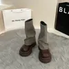 Botines de Gama Alta para Mujeres Menudas, Botas Martin que Aumentan la Altura, Estilo Británico Retro, Botines de Suela Gruesa con un Diseño a la Moda