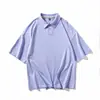 Camisa polo masculina Marca Tide lapela manga curta camiseta tamanho grande gordo verão moda masculina japonesa versátil Algodão Cor