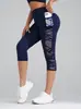 Nuevos Pantalones Deportivos Cortos, Pantalones de Yoga de Malla Empalmada Levanta Glúteos, Leggings con Bolsillo, Pantalones para Mujer